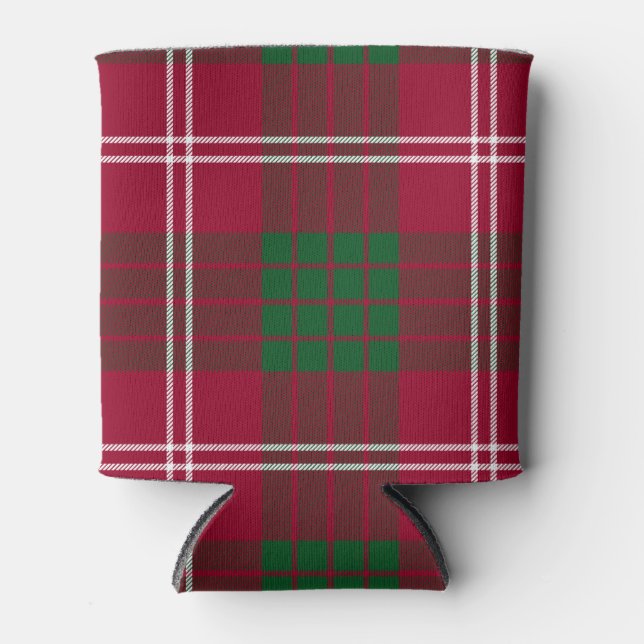 Scottish Clan Crawford Tartan Plaid Can Cooler (Front)