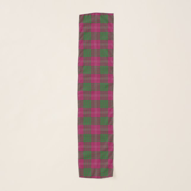Scottish Clan Crawford Tartan Plaid Scarf (Front)