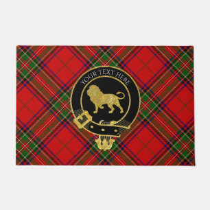Scottish Clan Crest Lion Tartan Doormat