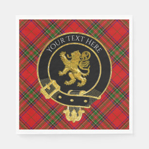 Scottish Clan Crest Lion Tartan Napkins