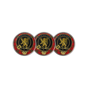 Scottish Clan Crest Lion Tartan Your text Golf Ball Marker