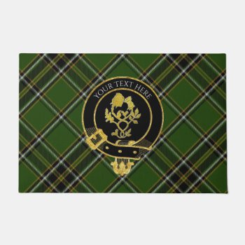 Scottish Clan Crest Rose Thistle Tartan Doormat by WRAPPED_TOO_TIGHT at Zazzle