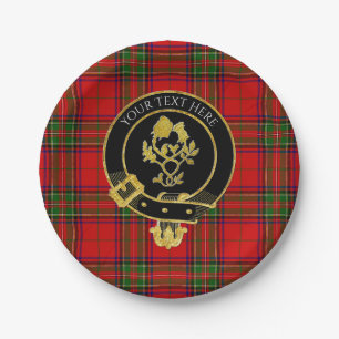 Scottish Clan Crest Rose Thistle Tartan Paper Plates