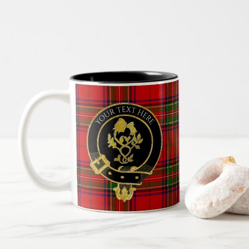Scottish Clan Crest Rose Thistle Two_Tone Coffee Mug