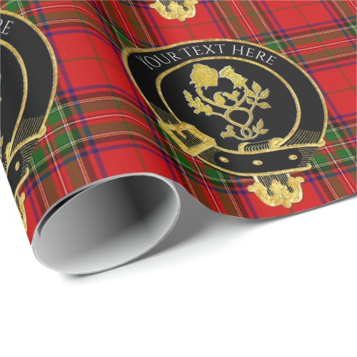 Scottish Clan Crest Rose Thistle Wrapping Paper