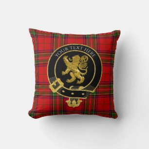 Scottish Clan Crest Tartan Lion Throw Pillow