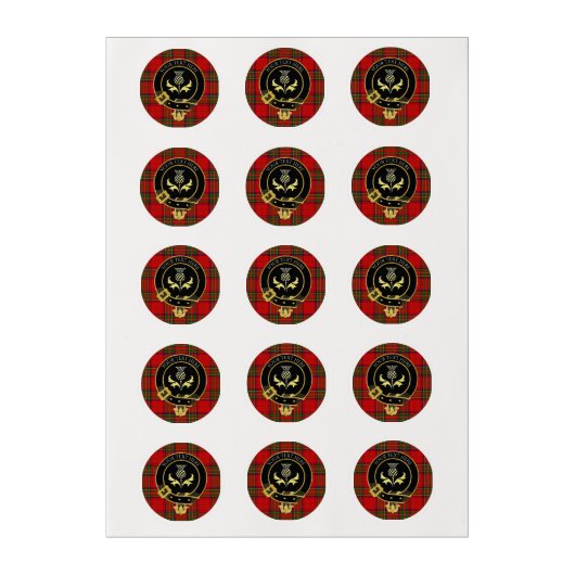 Scottish Clan Crest Thistle Tartan Edible Frosting Rounds (Sheet)