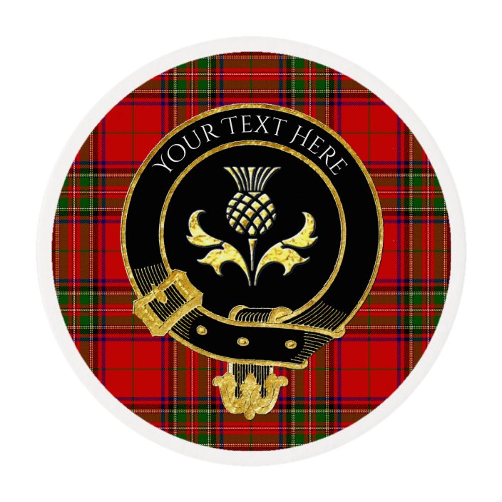 Scottish Clan Crest Thistle Tartan Edible Frosting Rounds