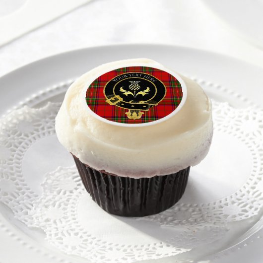 Scottish Clan Crest Thistle Tartan Edible Frosting Rounds (Cupcake)