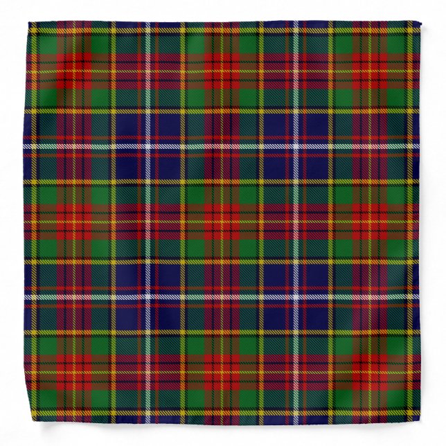 Scottish Clan Crozier Tartan Plaid Bandana (Front)