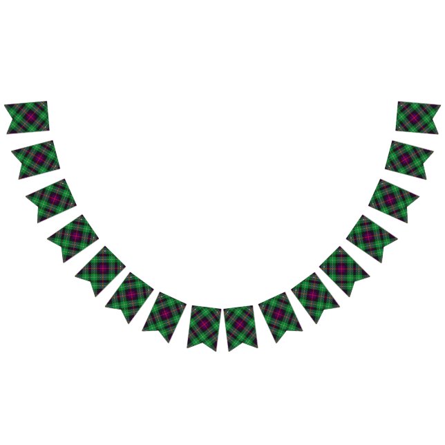 Scottish Clan Cunningham Green and Blue Tartan Bunting Flags (All)