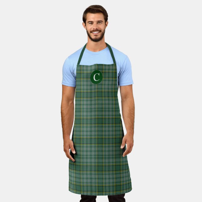 Scottish Clan Currie Tartan Plaid Monogrammed Apron (Worn)