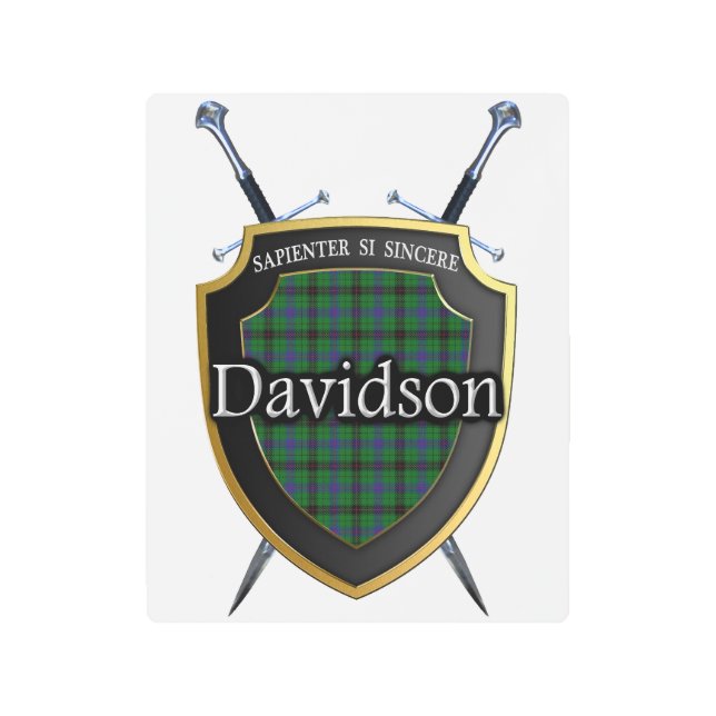 Scottish Clan Davidson Tartan Accents Metal Print (Front)