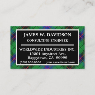 Scottish Clan Davidson Tartan Plaid Business Card