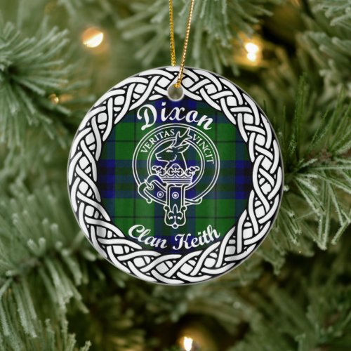 Scottish Clan Dixon Tartan and Crest Ceramic Ornament