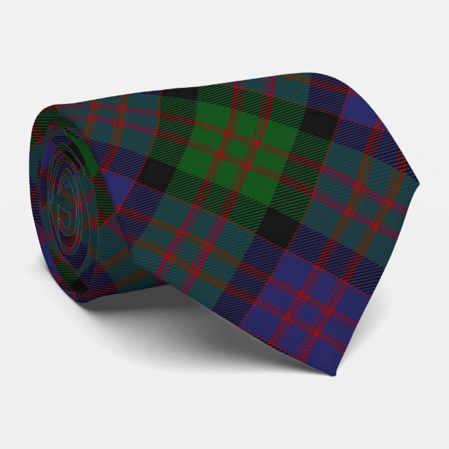 Scottish Clan Donald D Monogram Tartan Neck Tie (Rolled)