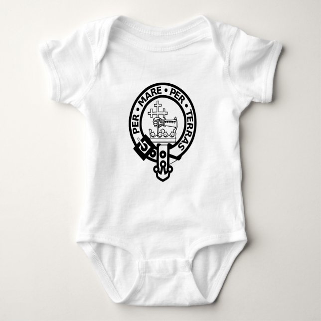 Scottish Clan Donald Tartan and Crest Baby Bodysuit (Front)