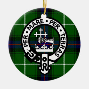 Scottish Clan Donald Tartan and Crest Ceramic Ornament