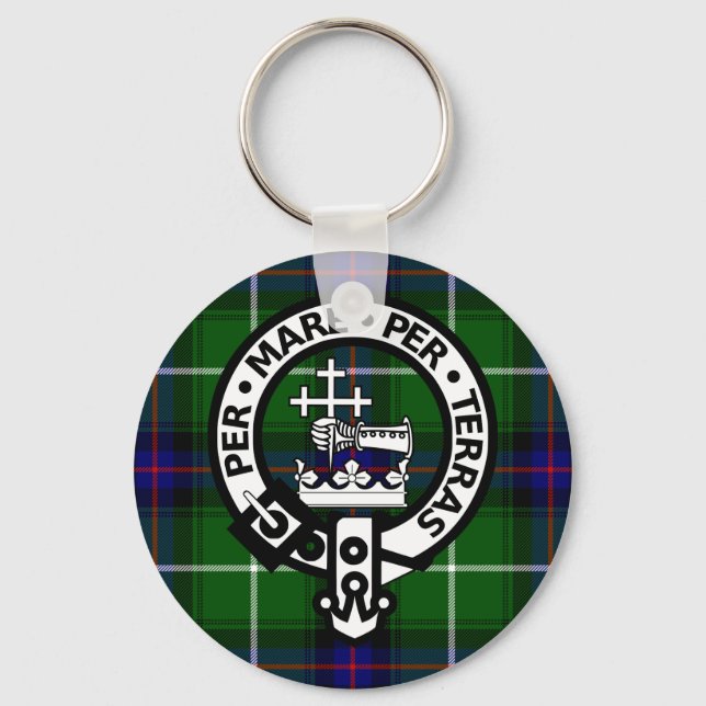 Scottish Clan Donald Tartan and Crest Keychain (Front)