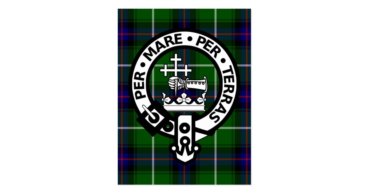 Scottish Clan Donald Tartan and Crest Postcard