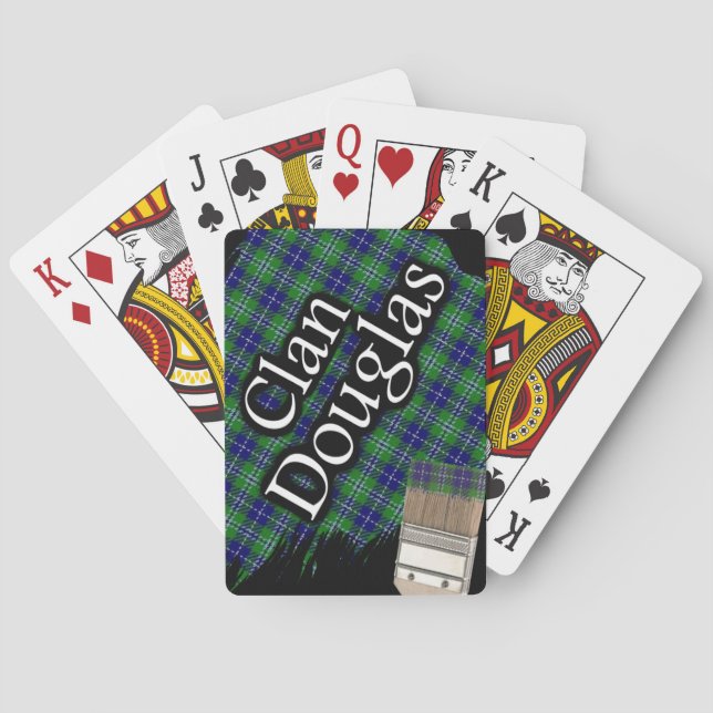 Scottish Clan Douglas Tartan Paint Brush Poker Cards (Back)