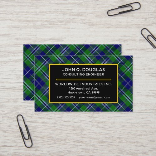 Scottish Clan Douglas Tartan Plaid Business Card