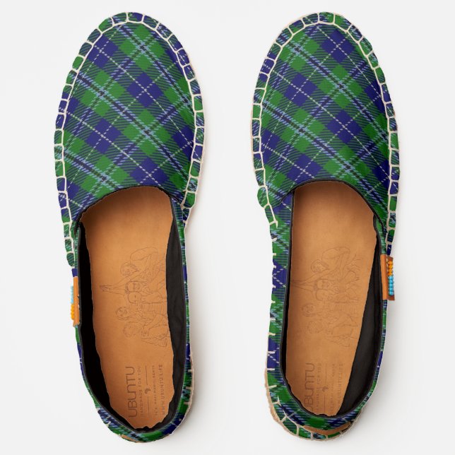 Scottish Clan Douglas Tartan Plaid Espadrilles (Front)
