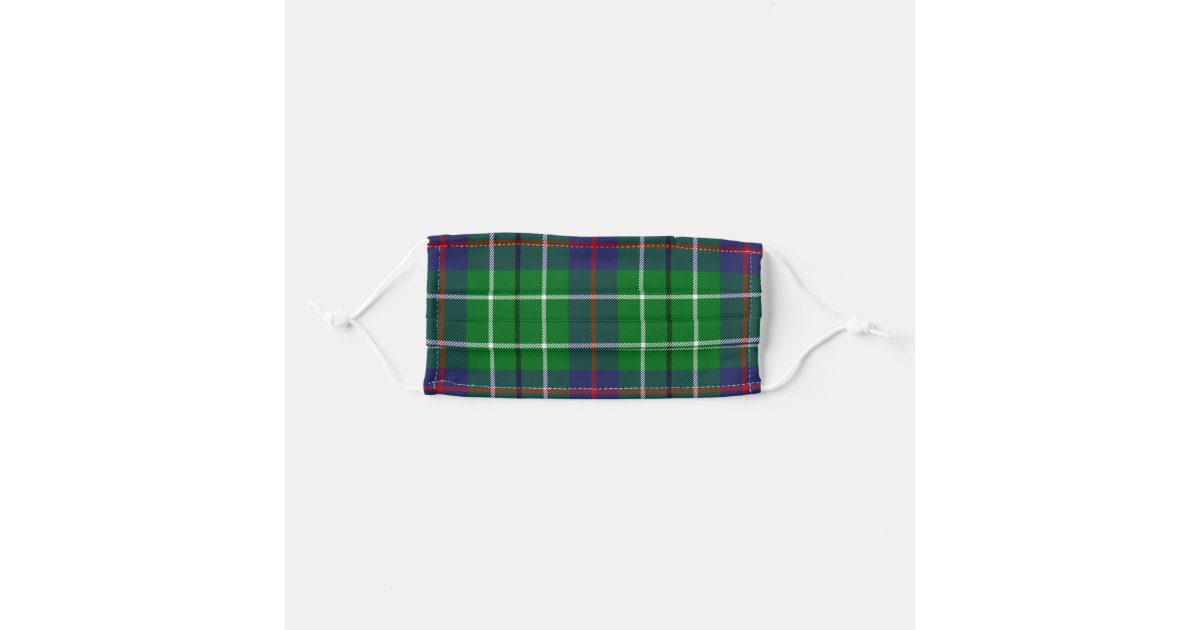 Scottish Clan Duncan Tartan Plaid Adult Cloth Face Mask Zazzle Com