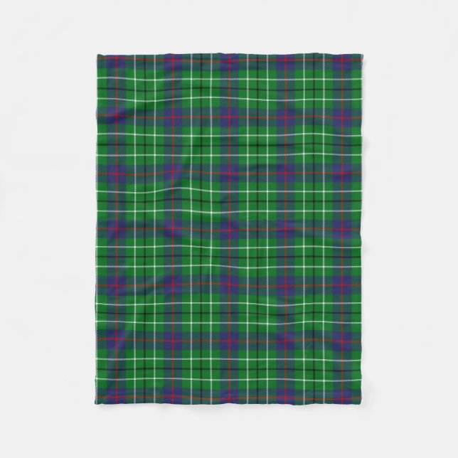 Scottish Clan Duncan Tartan Plaid Fleece Blanket (Front)