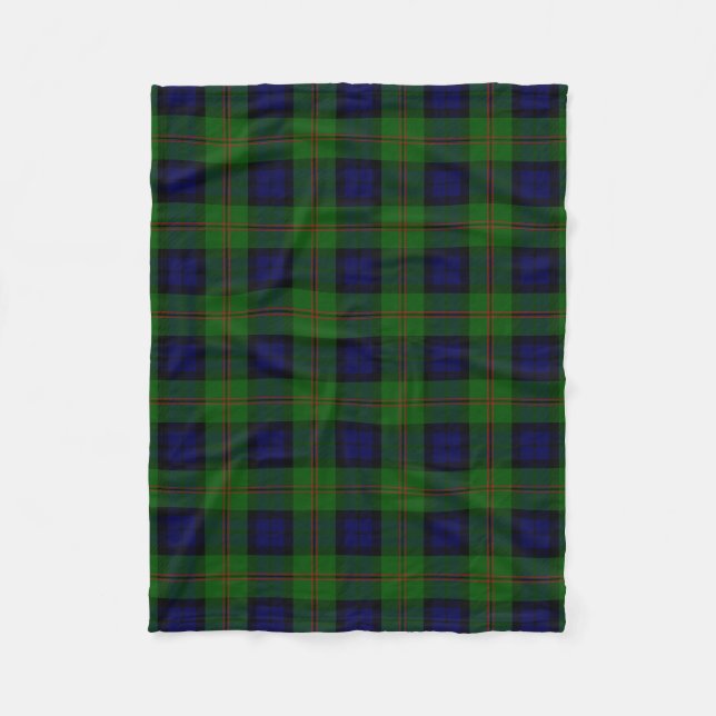 Scottish Clan Dundas Tartan Plaid Fleece Blanket (Front)