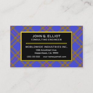 Scottish Clan Elliot Elliott Tartan Plaid Business Card