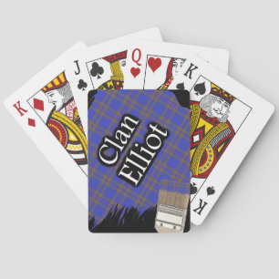 Scottish Clan Elliot Tartan Paint Brush Poker Cards