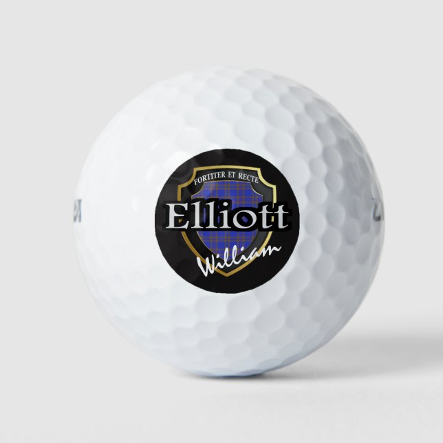 Scottish Clan Elliott Personalize Your Name Golf Balls (Front)