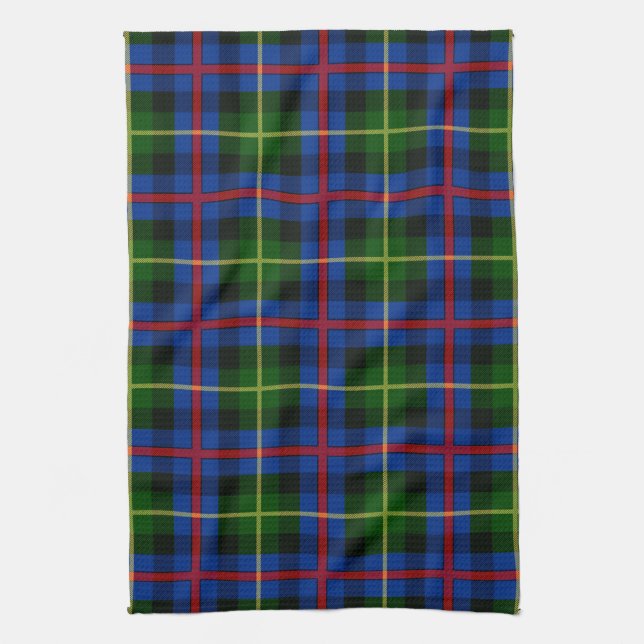 Scottish Clan Farquharson Tartan Plaid Kitchen Towel (Vertical)