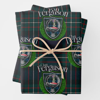 Scottish Clan Ferguson Tartan & Crest Wrapping Paper Sheets
