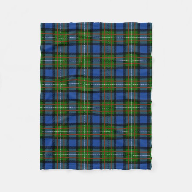 Scottish Clan Fergusson Tartan Plaid Fleece Blanket (Front)