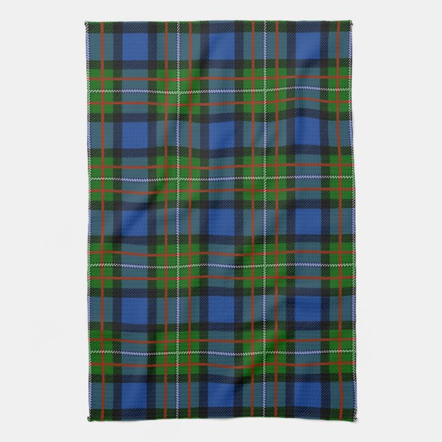 Scottish Clan Fergusson Tartan Plaid Kitchen Towel (Vertical)