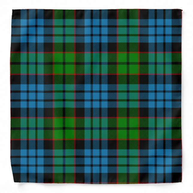 Scottish Clan Fletcher Tartan Plaid Bandana (Front)