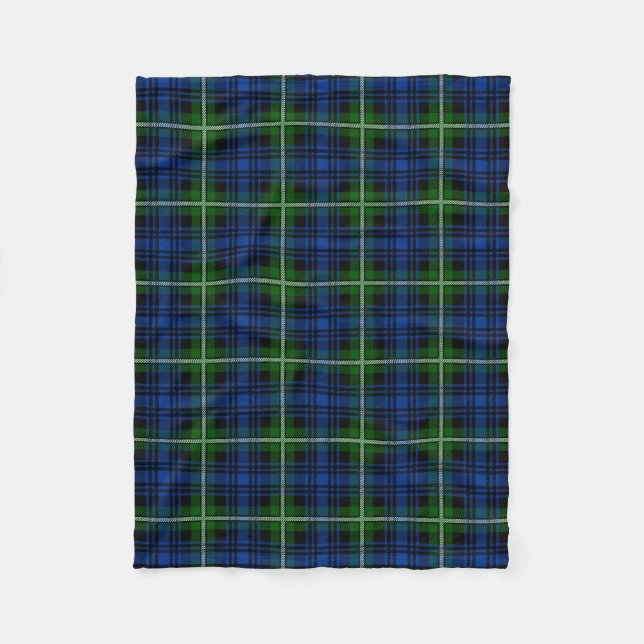 Scottish Clan Forbes Tartan Plaid Fleece Blanket (Front)