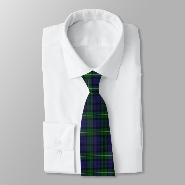 Scottish Clan Forbes Tartan Plaid  Neck Tie (Tied)