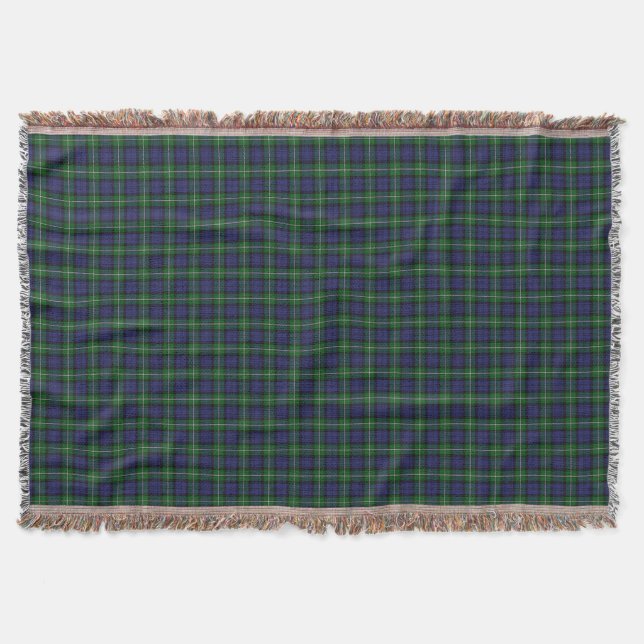 Scottish Clan Forbes Tartan Throw Blanket (Front)