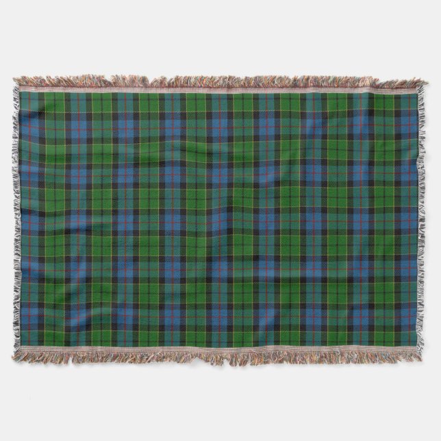 Scottish Clan Forsyth Forsythe Tartan Throw Blanket (Front)
