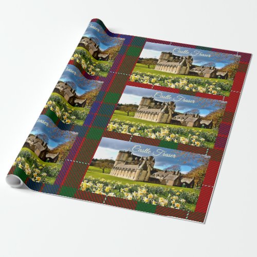 Scottish Clan Fraser Castle Tartan Wrapping Paper