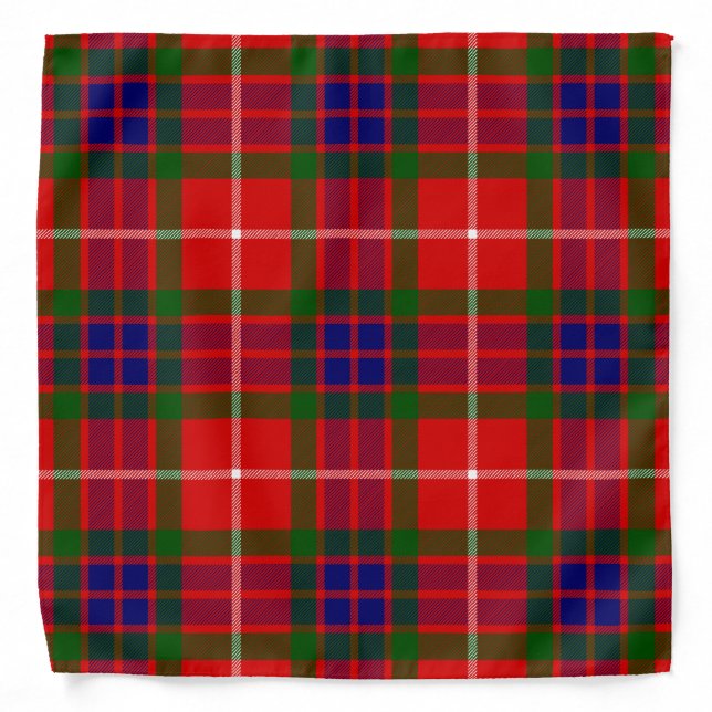 Scottish Clan Fraser of Lovat Tartan Plaid Bandana (Front)