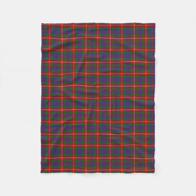 Scottish Clan Fraser of Lovat Tartan Plaid Fleece Blanket (Front)