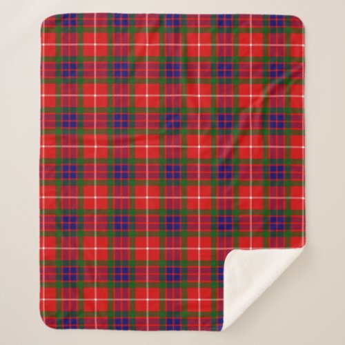 Scottish Clan Fraser of Lovat Tartan Plaid Sherpa Blanket