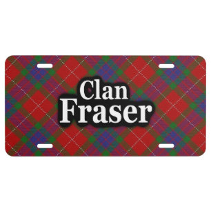 Scottish Clan Fraser Tartan Celebration License Plate