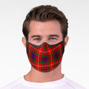 Scottish Clan Fraser Tartan Plaid Premium Face Mask