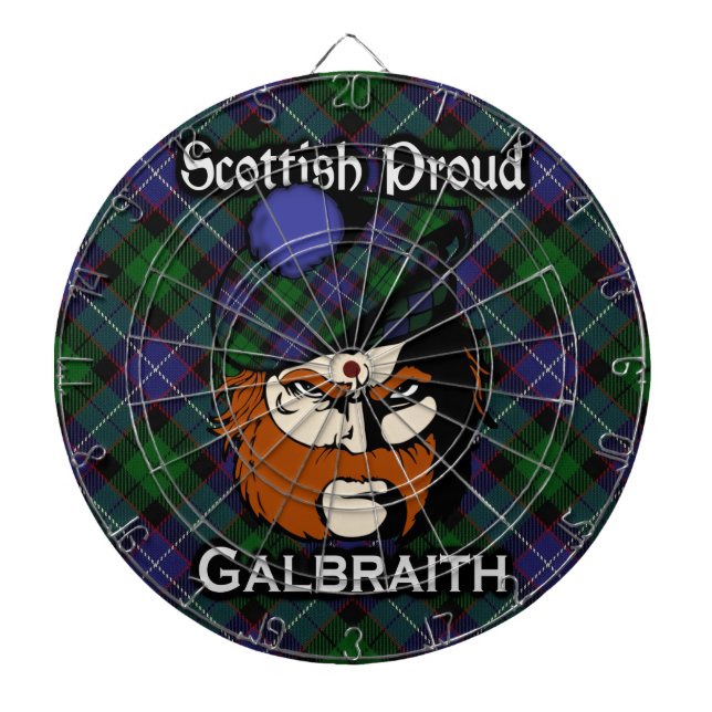 Scottish Clan Galbraith Tartan Dartboard (Front)