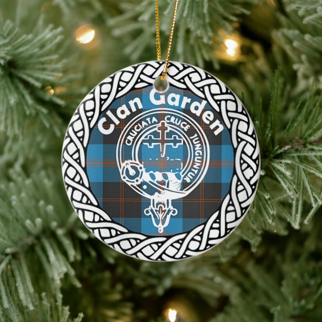 Scottish Clan Garden Tartan and Crest Ceramic Ornament (Tree)